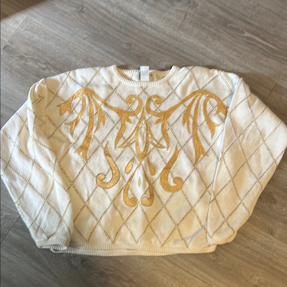 Cream and Gold Patterned Sweater - Picture 1 of 2